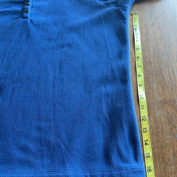 Lands End Micro Fleece Pullover Size M 10–12 Button in Front Crew Neck Buttons - Picture 9 of 13